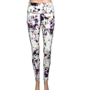 IUGA Pockets Printed Crystal Purple Abstract Print Pocket Yoga Leggings Size S